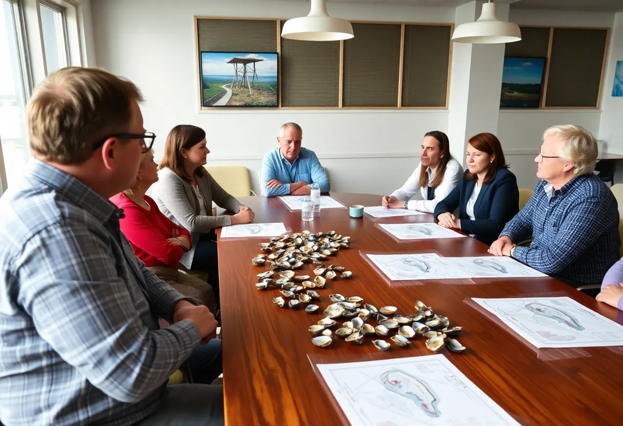 Stakeholders discussing Louisiana oyster management in a meeting