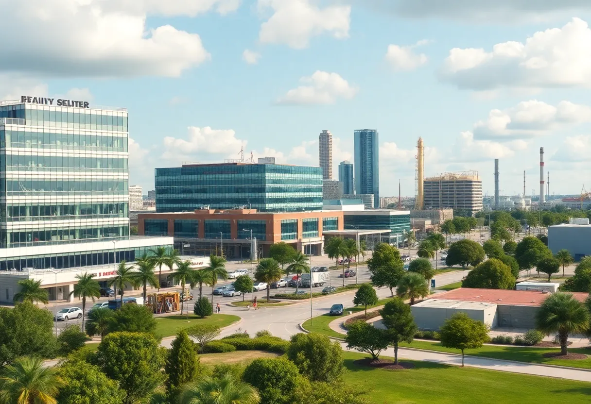 A modern business environment in Louisiana representing growth in private equity and investment in local industries.
