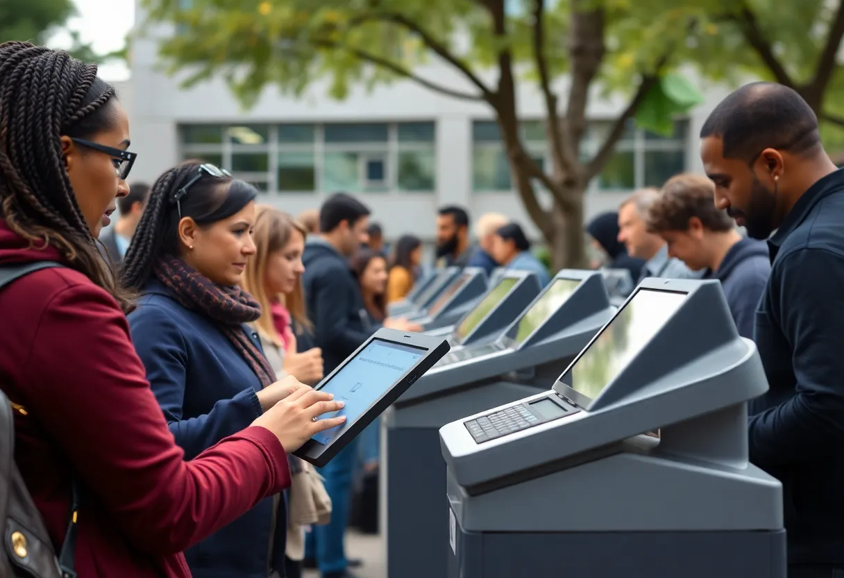 Public demonstration for new voting machines in Louisiana