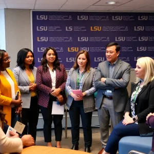 LSU committee members discussing presidential search.