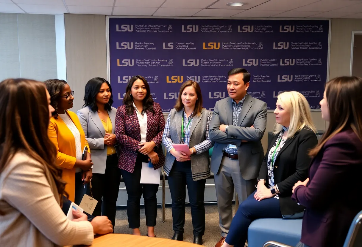 LSU committee members discussing presidential search.
