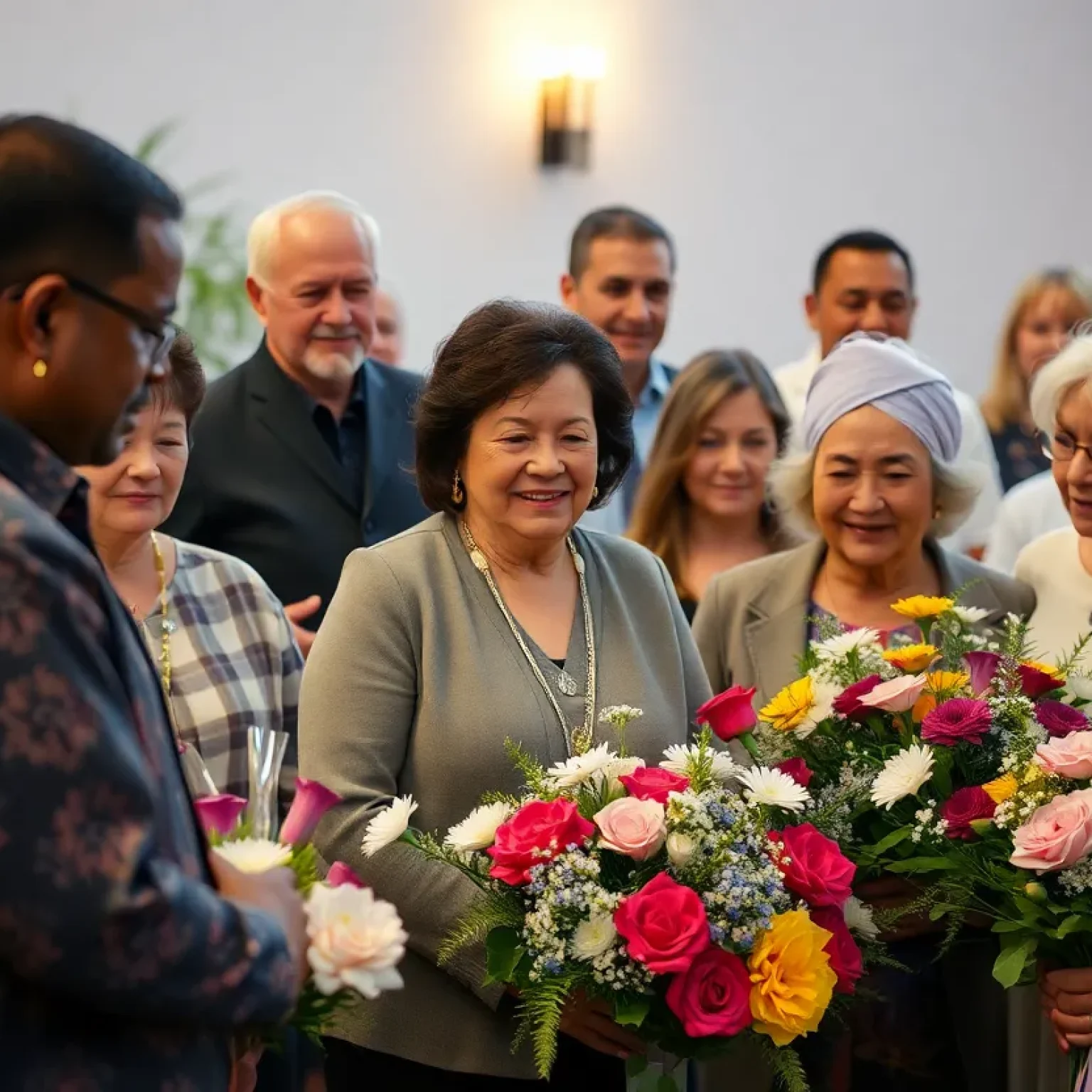 Community members gather for a memorial service honoring Michael Joseph Scallan.