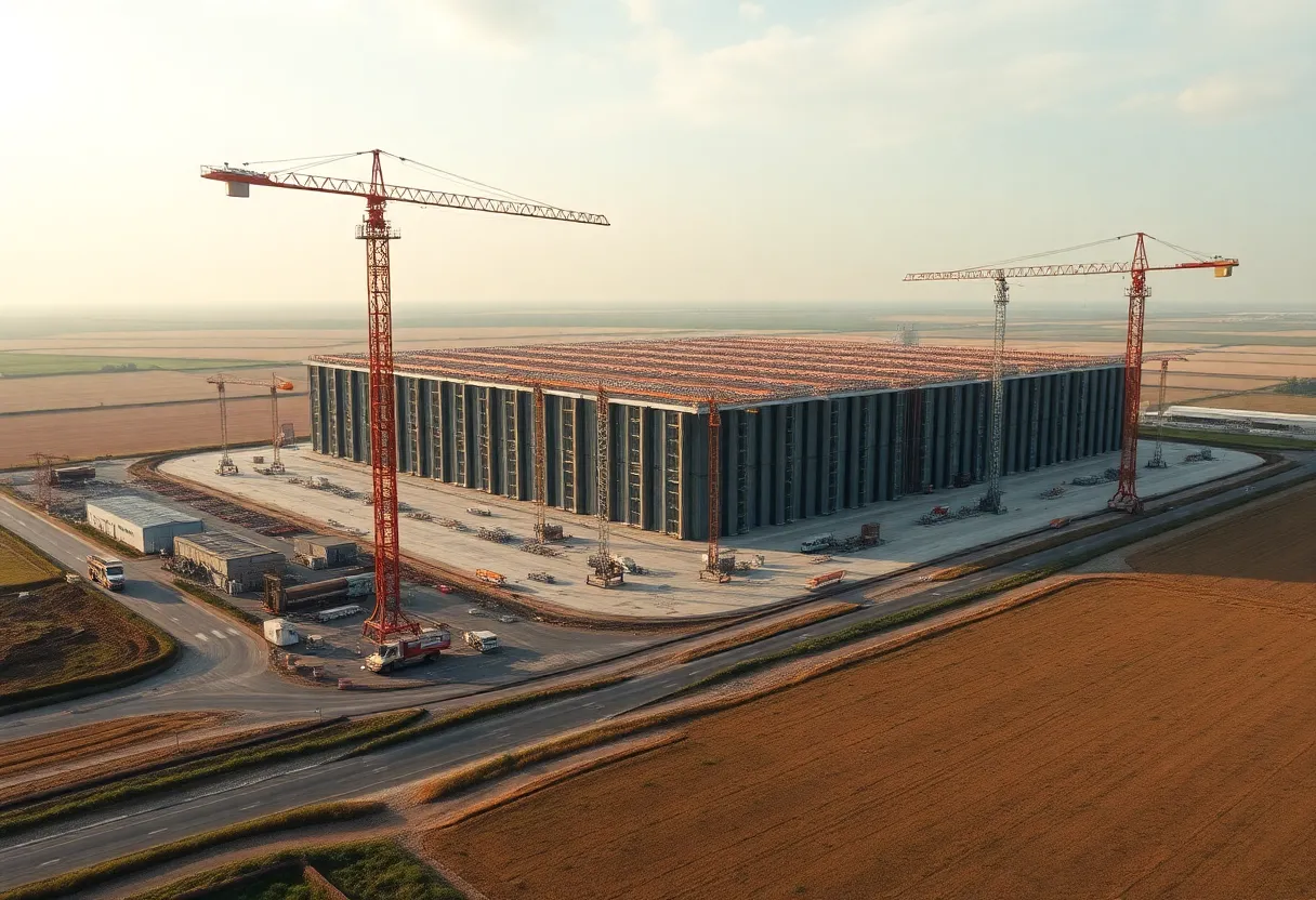 Construction site of Meta's AI data center in Louisiana