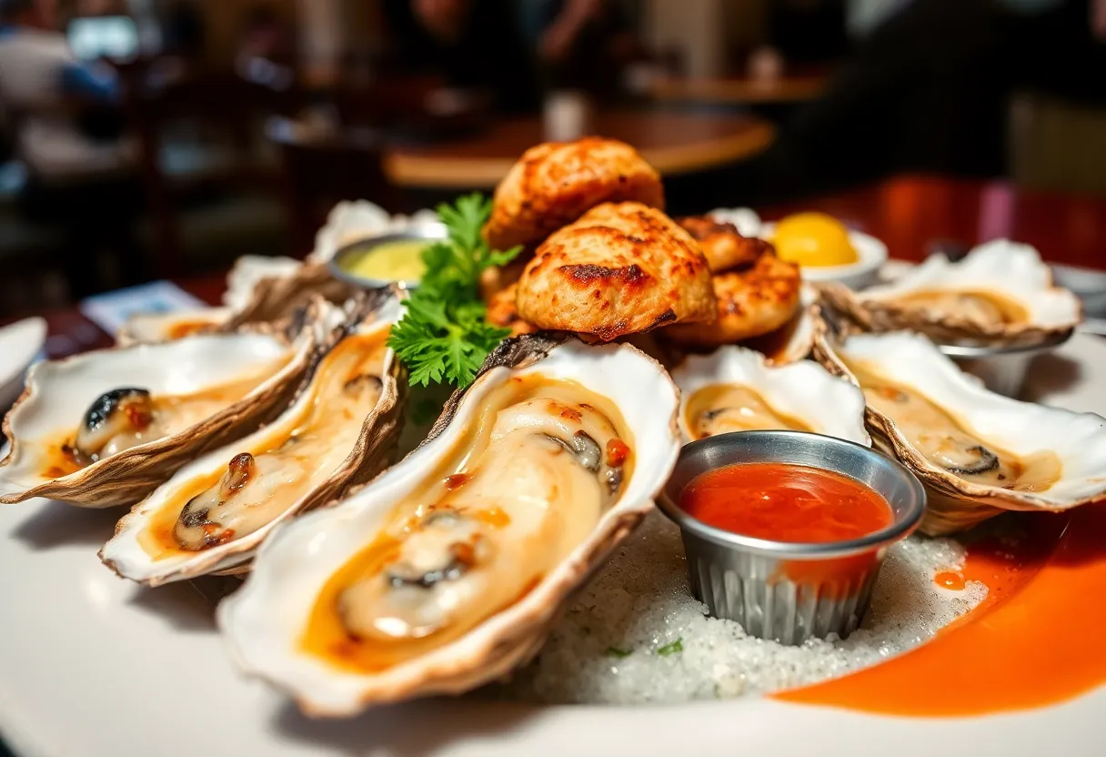 Delicious oysters prepared in various styles at a New Orleans restaurant