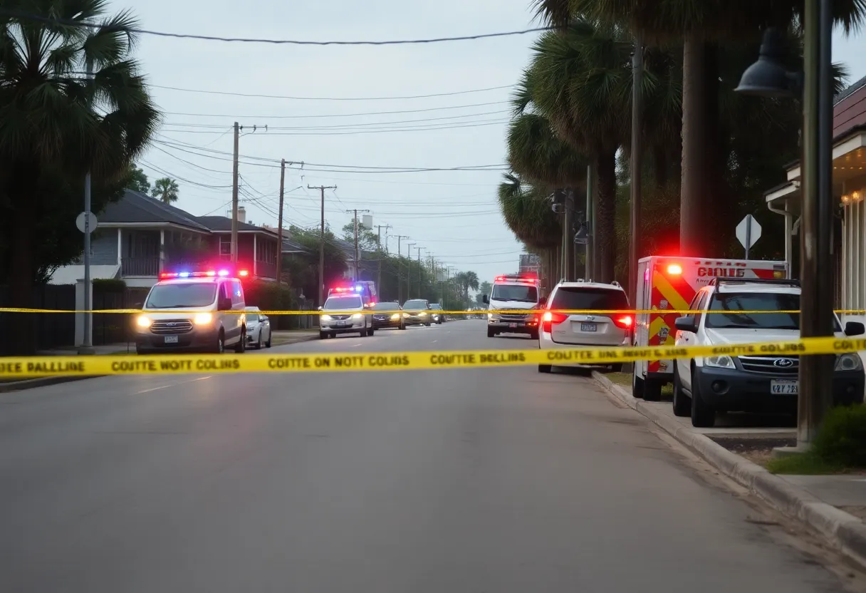 Police investigating a crime scene in New Orleans