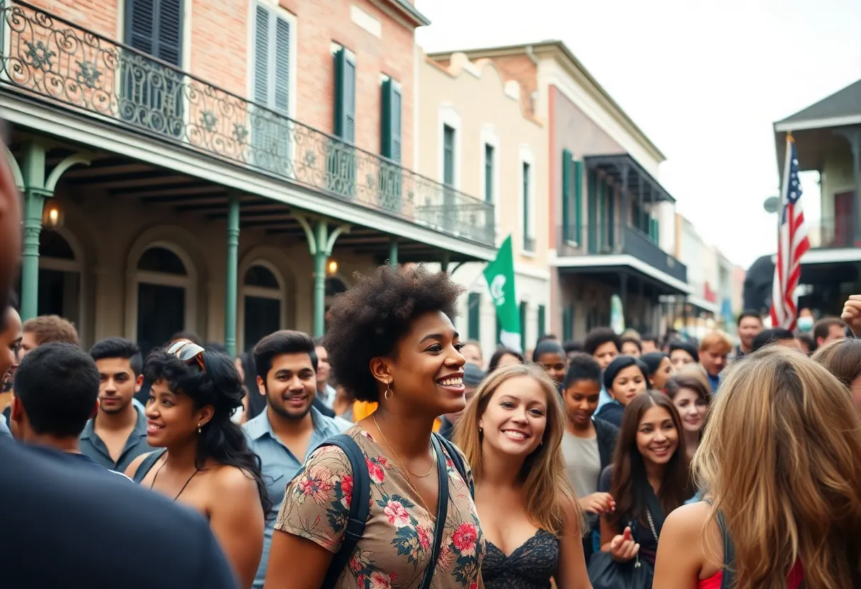 Diverse singles gathering for Love is Blind casting call in New Orleans
