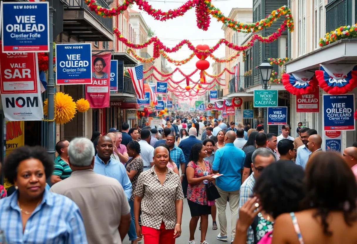 Campaign scene in New Orleans for mayoral election