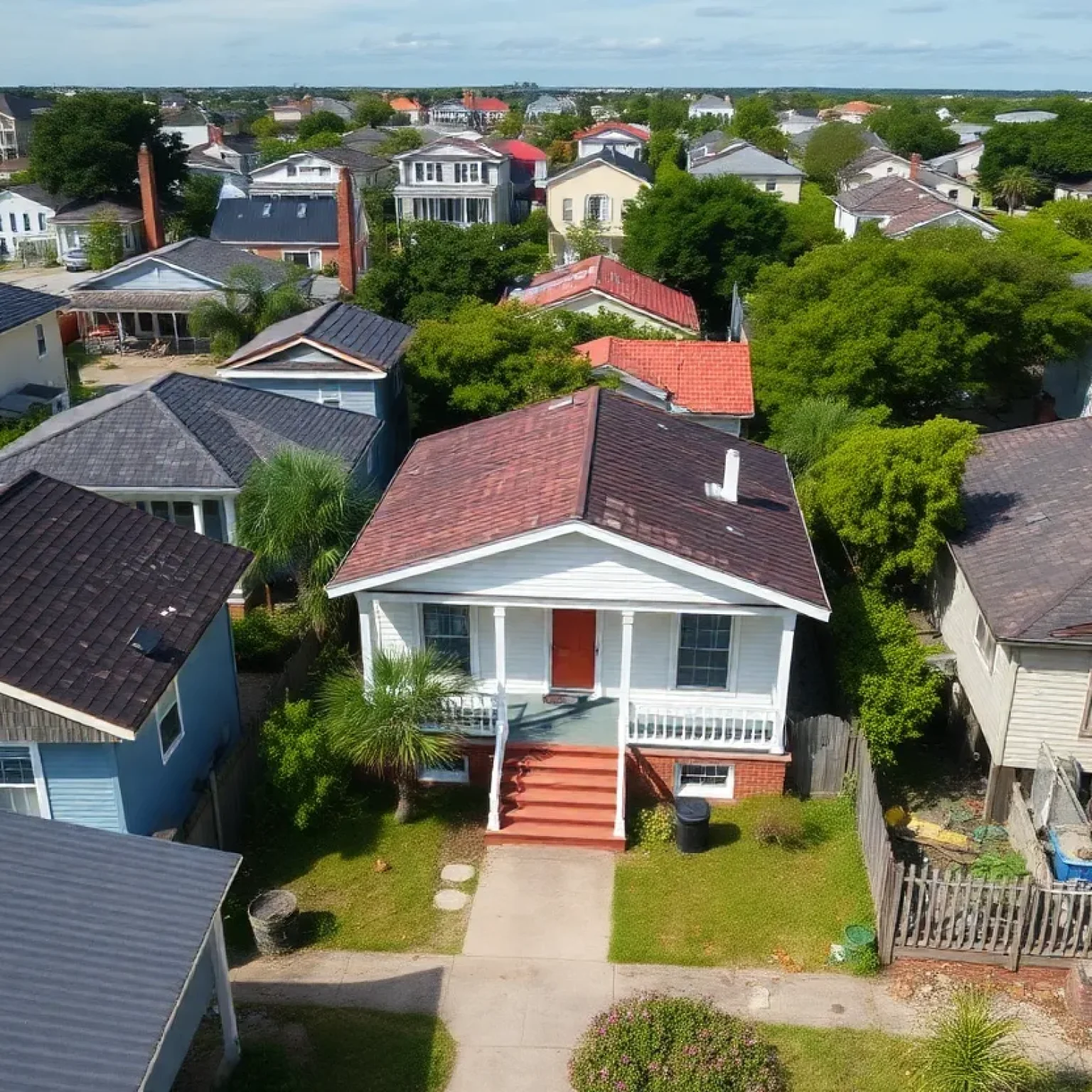 Mixed housing conditions in New Orleans neighborhood