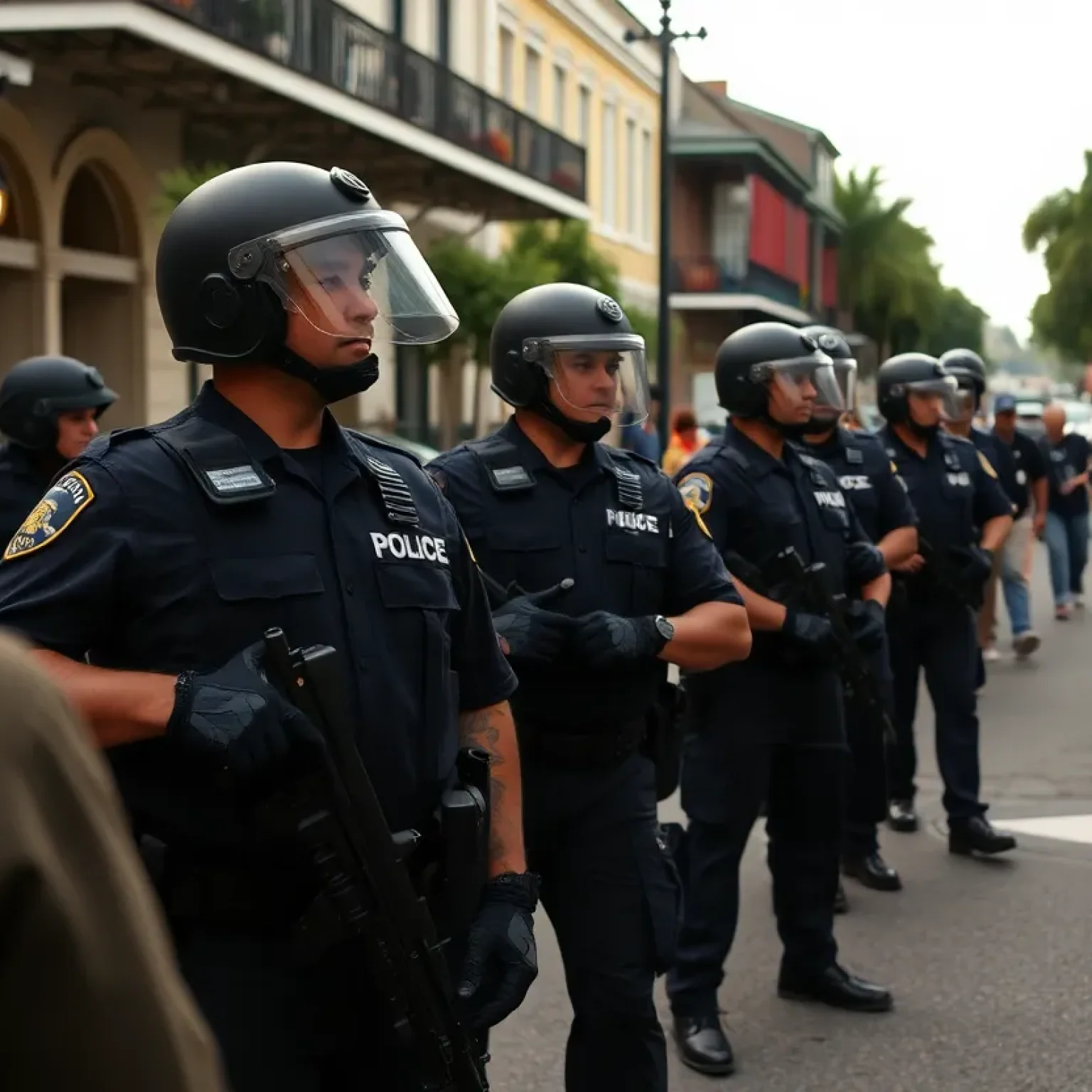 Police officers working in New Orleans