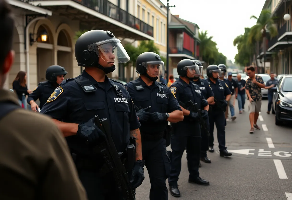 Police officers working in New Orleans