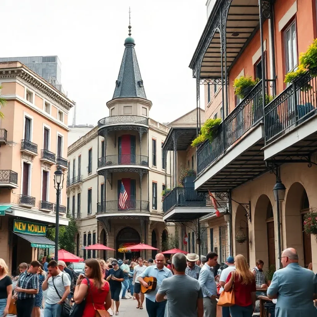 Tourists experiencing the vibrant culture of New Orleans post-Hurricane Katrina.