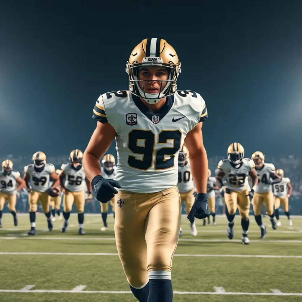 New Orleans Saints football players preparing for the 2025 NFL season