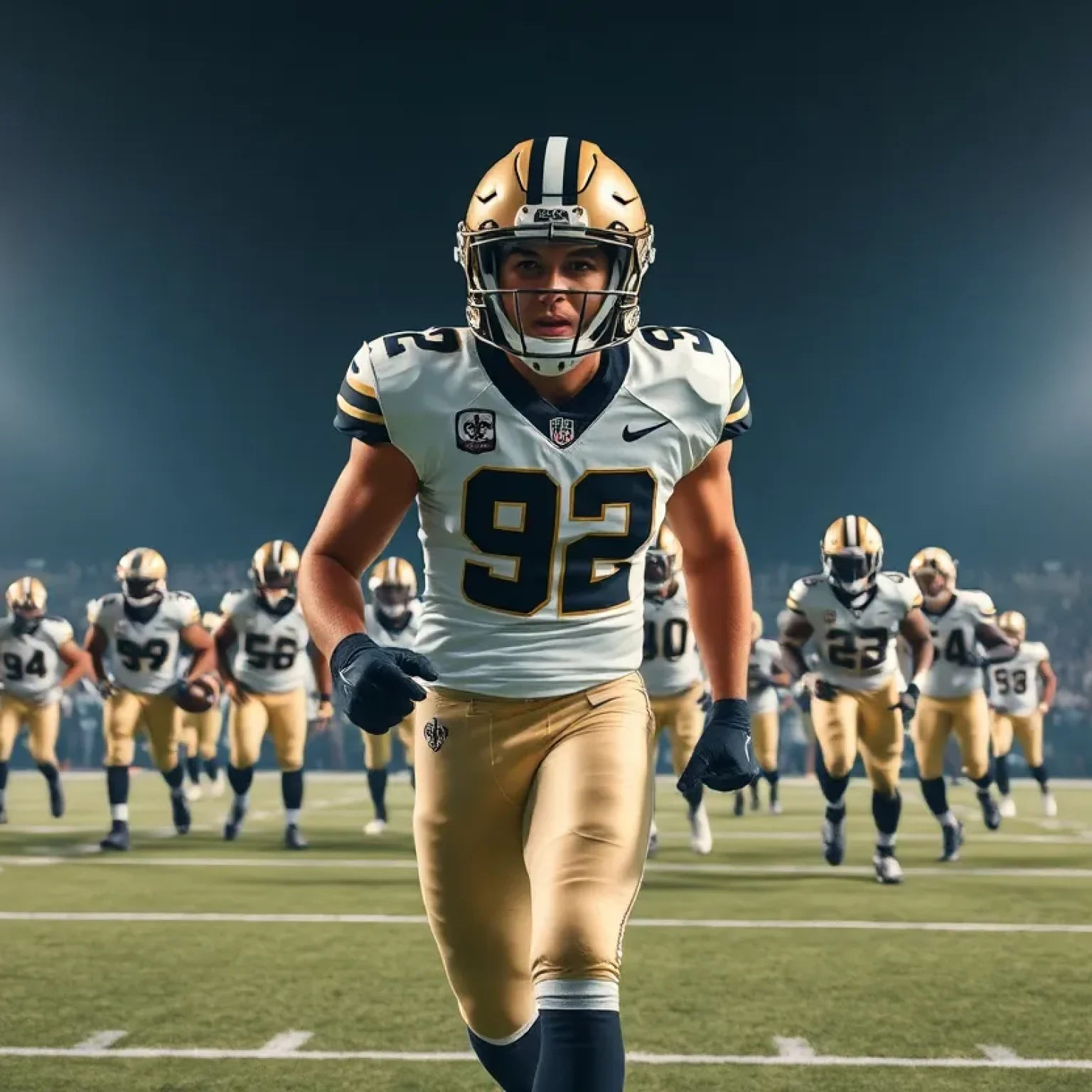 New Orleans Saints football players preparing for the 2025 NFL season