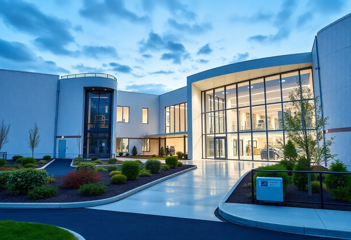 Rendering of Radiance Technologies' upcoming microchip manufacturing facility in Ruston, Louisiana.
