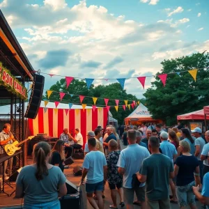 Festival attendees enjoying live music and local cuisine at Satchmo SummerFest