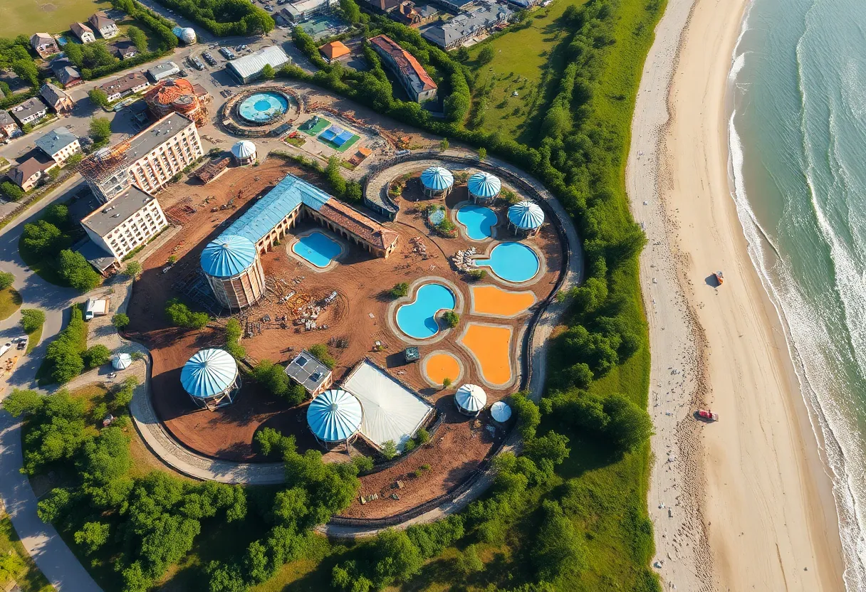 Construction site of the former Six Flags New Orleans being redeveloped into a community hub