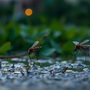 Southern house mosquitoes resting in a polluted water area in urban New Orleans