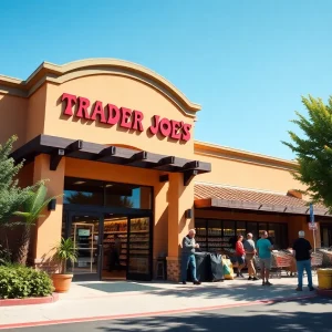 Exterior view of Trader Joe's in New Orleans during grand opening