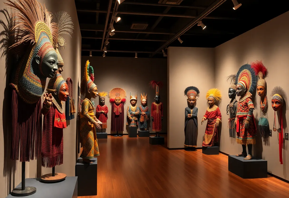 Artwork from the West African masquerades exhibition at NOMA
