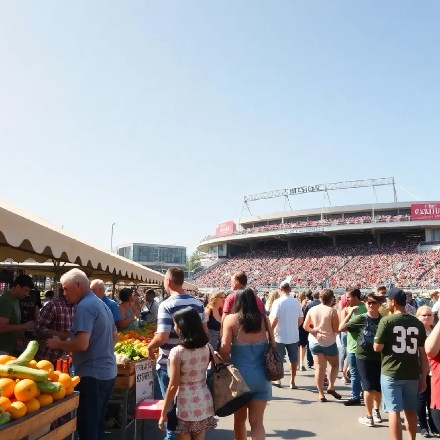 Families enjoying events in New Orleans including a farmers market and a football game