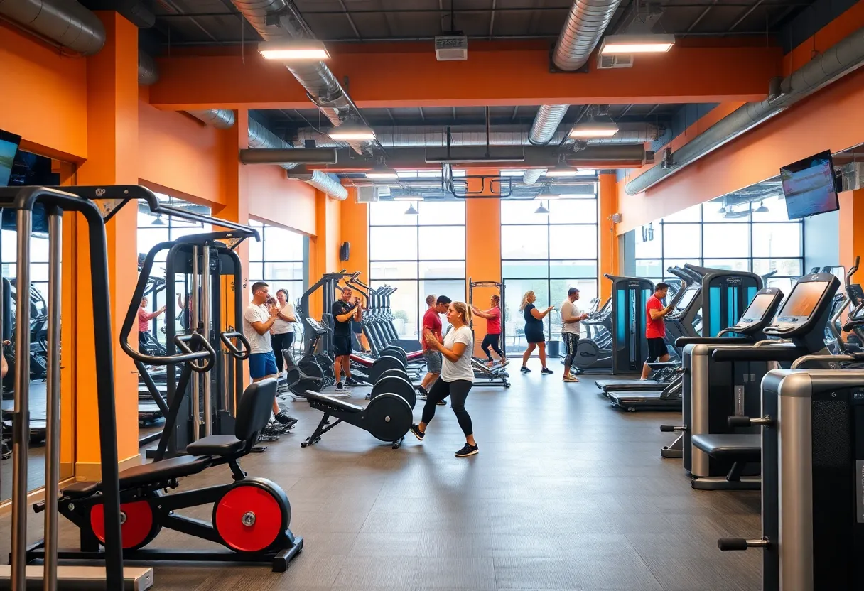 Interior of Pelican Athletic Club with diverse gym activities
