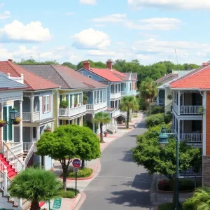 A view of affordable neighborhoods in New Orleans showcasing picturesque homes and community life.