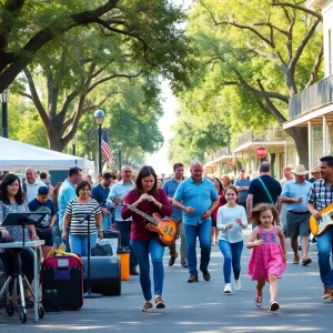 Families enjoying weekend events in New Orleans