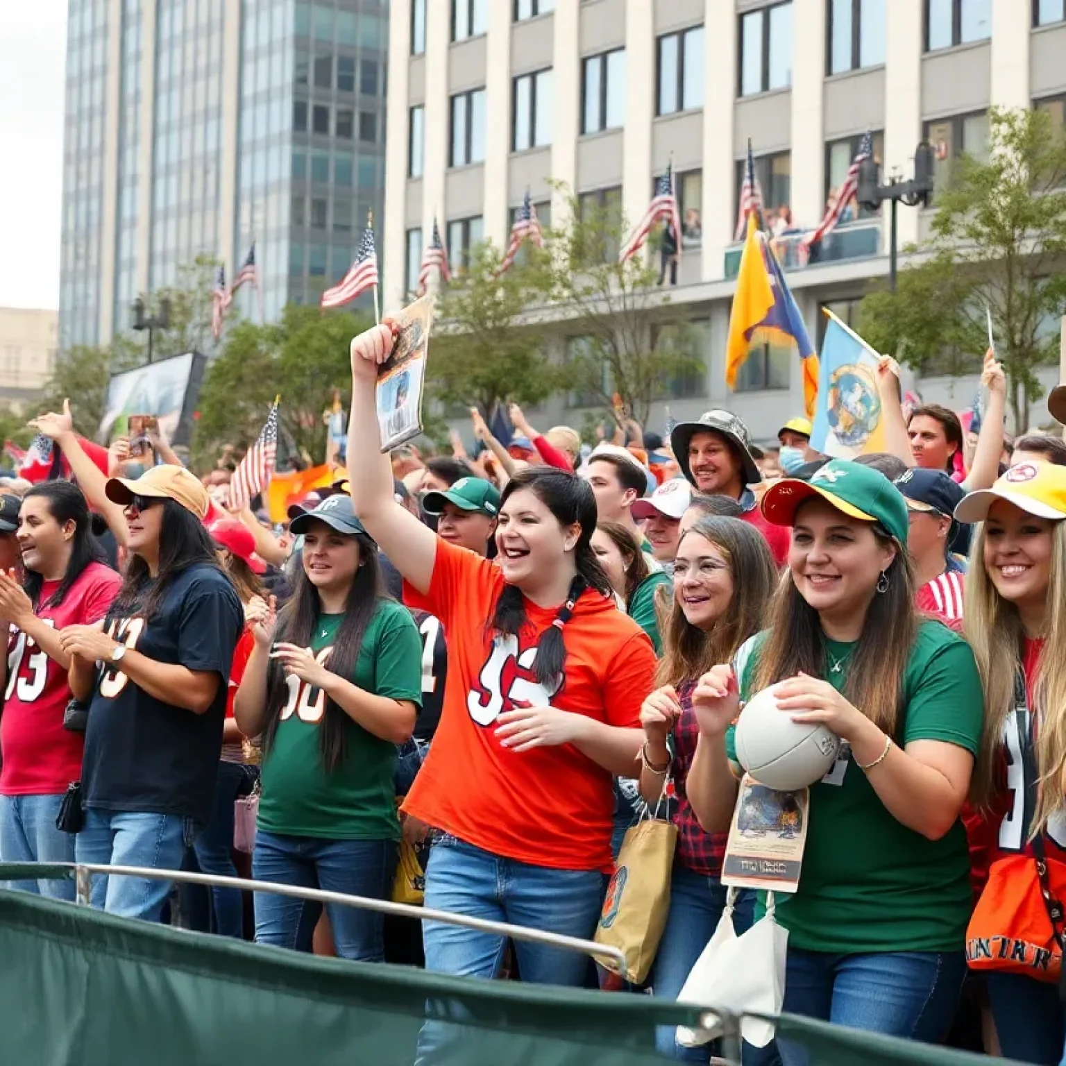Fans attending the San Francisco 49ers rally in Seattle.