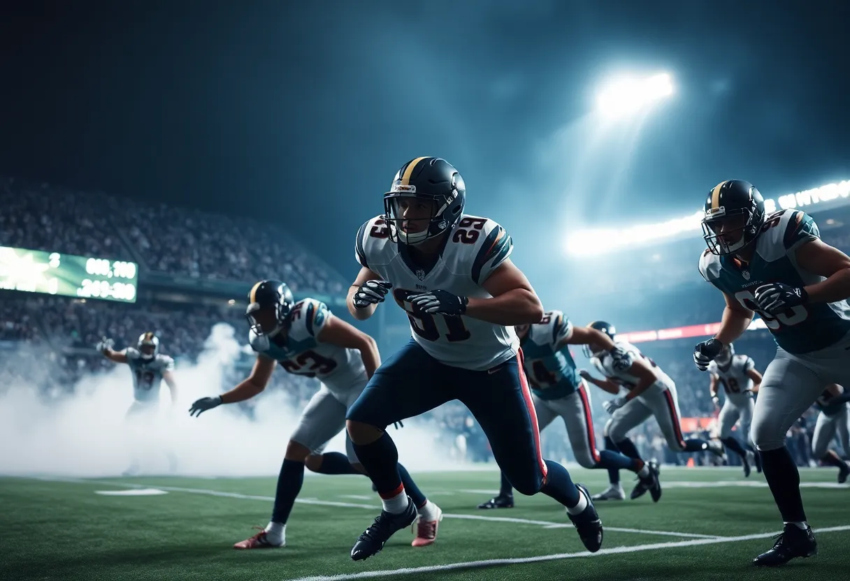 San Francisco 49ers in action against New Orleans Saints