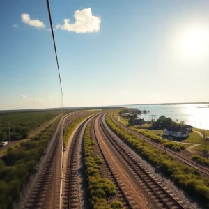 Amtrak train on the Mississippi Gulf Coast