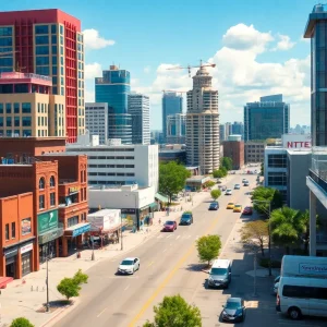 A thriving Baton Rouge showcasing local businesses and economic growth.