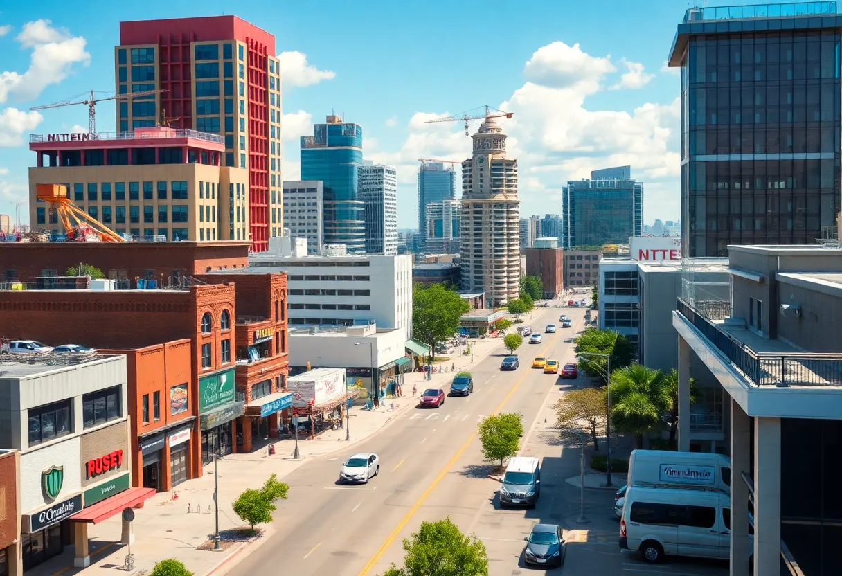 A thriving Baton Rouge showcasing local businesses and economic growth.