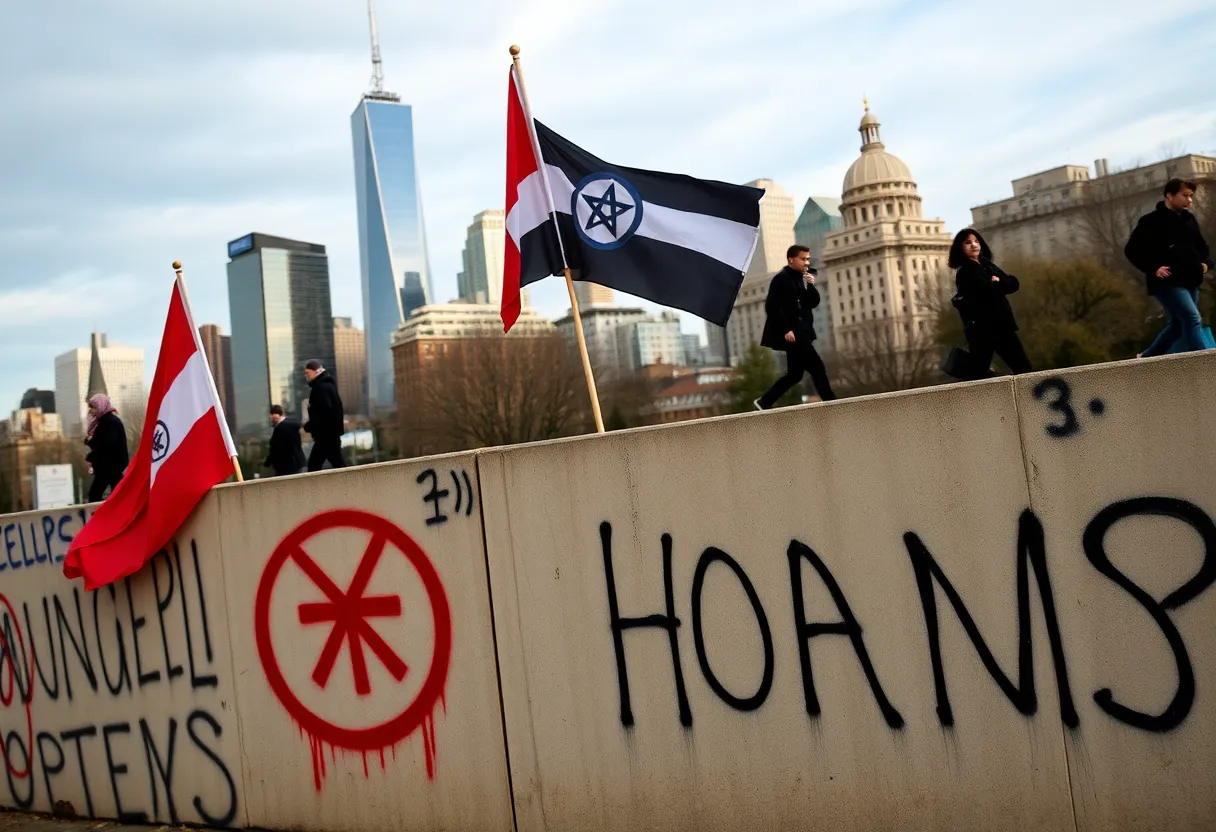 Graffiti on wall symbolizing political unrest in Baton Rouge