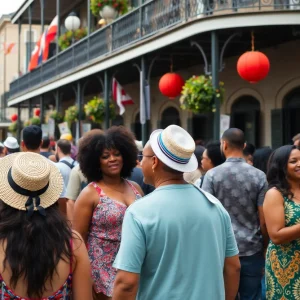 People celebrating at a festival in New Orleans