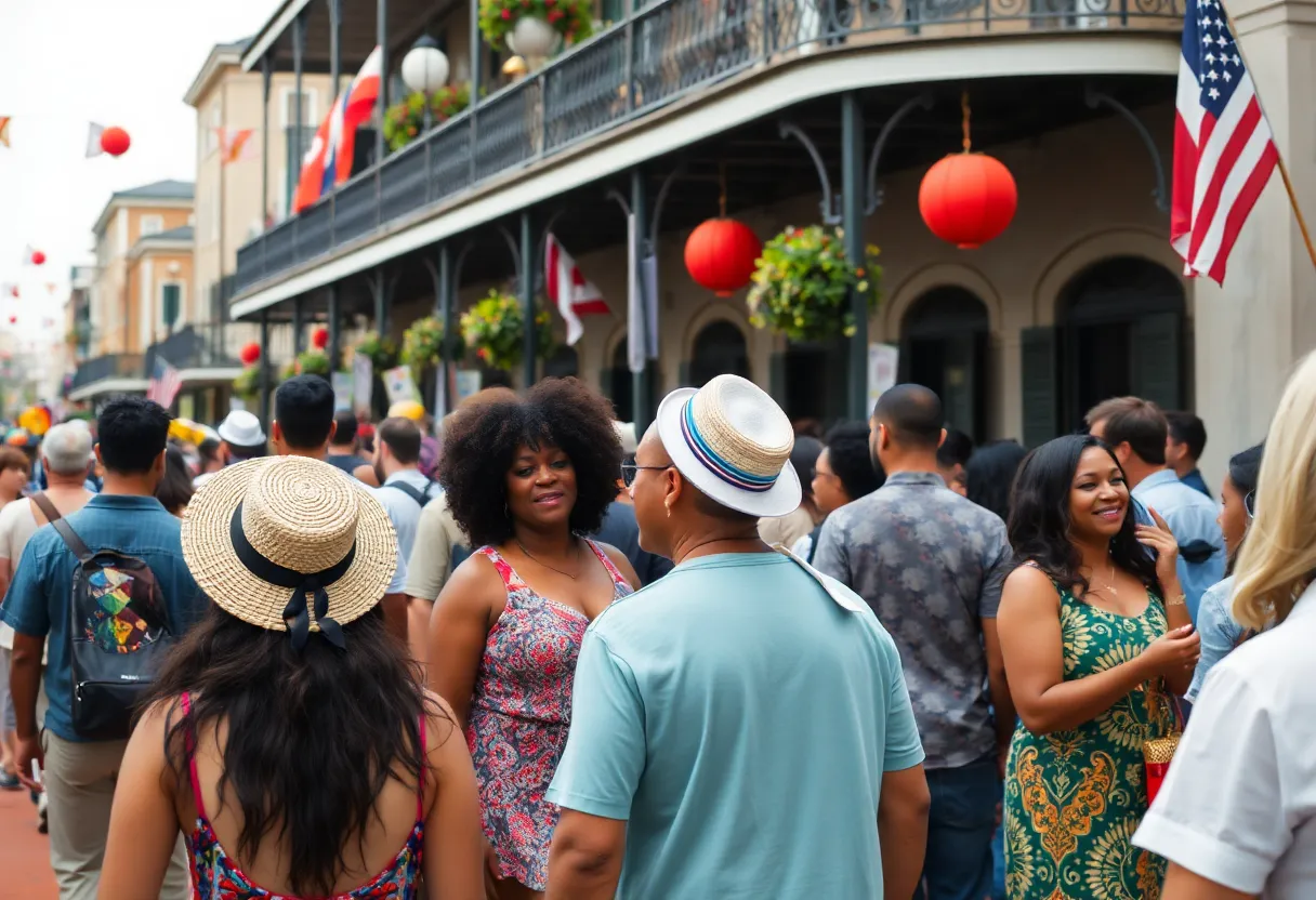 People celebrating at a festival in New Orleans
