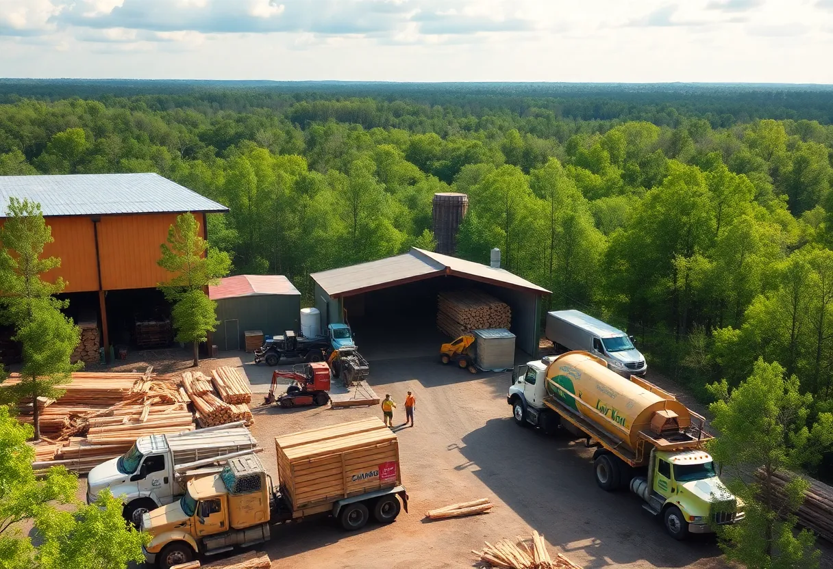 Sawmill operations in Bienville Parish