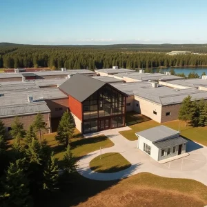 Camp 57 Immigration Detention Facility near a lake