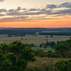 Landscape view of the Coushatta Tribe territory