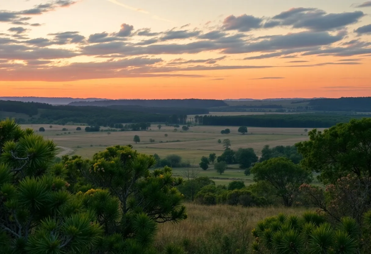 Landscape view of the Coushatta Tribe territory