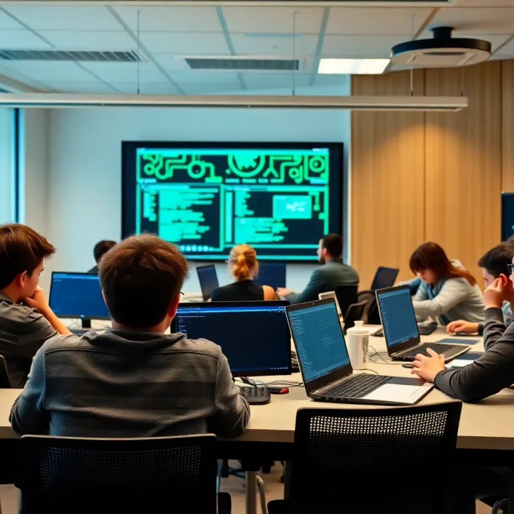 Students participating in cybersecurity training at University of New Orleans