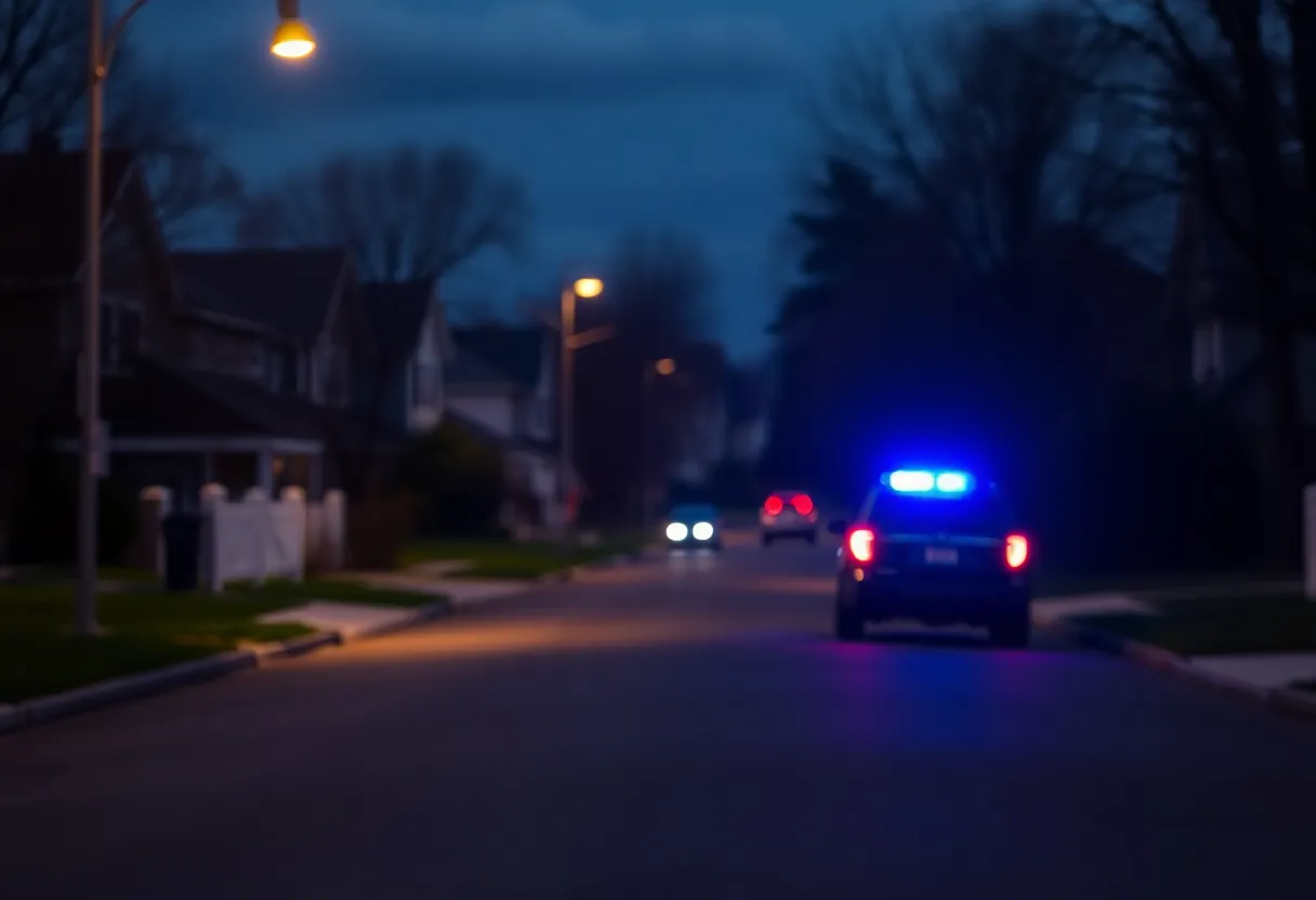 Police presence at a crime scene highlighting domestic violence issues