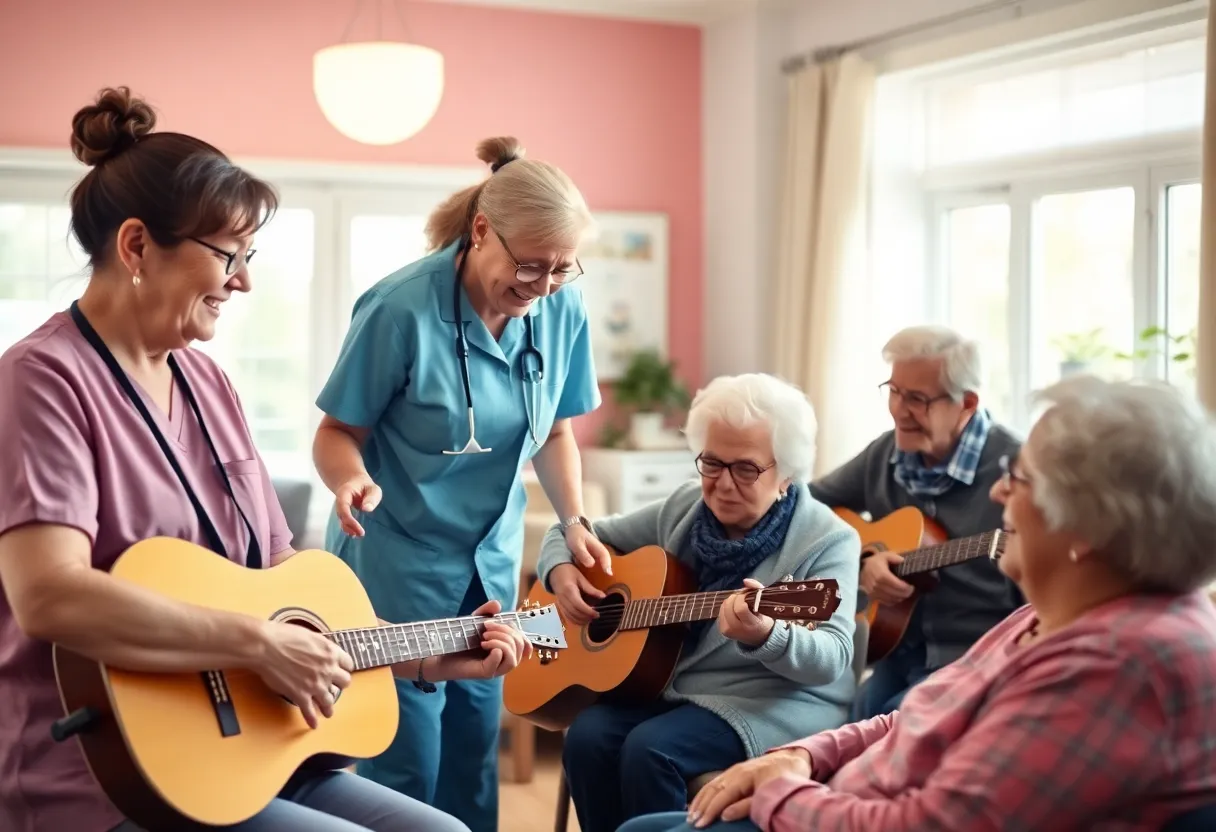 Caregivers providing compassionate care to elderly patients
