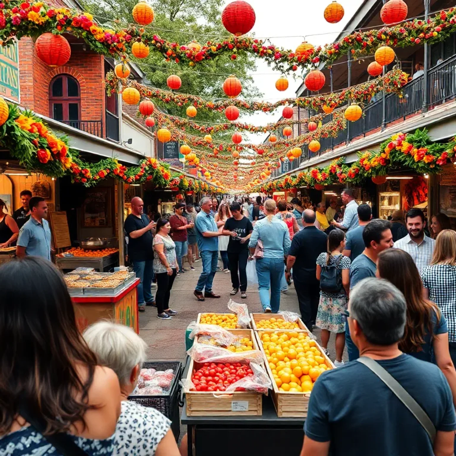 A lively fall festival in New Orleans showcasing food, music, and community spirit