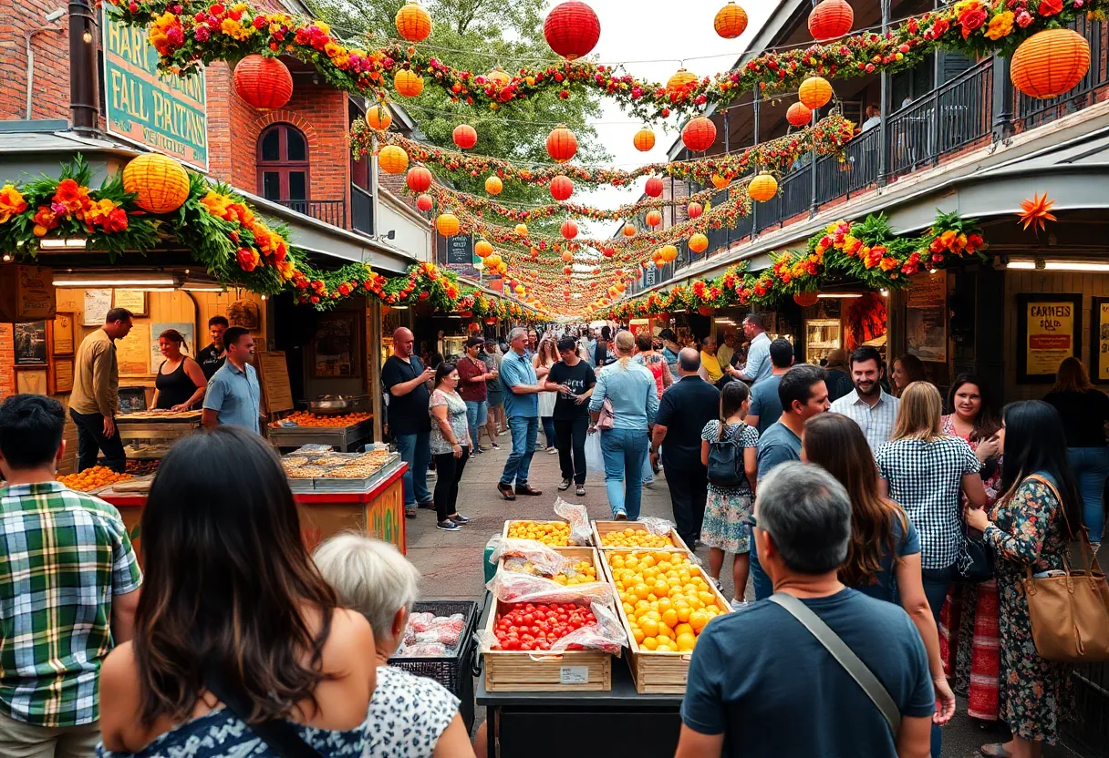 A lively fall festival in New Orleans showcasing food, music, and community spirit
