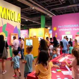 Families enjoying attractions at JAMNOLA and the Louisiana Children’s Museum
