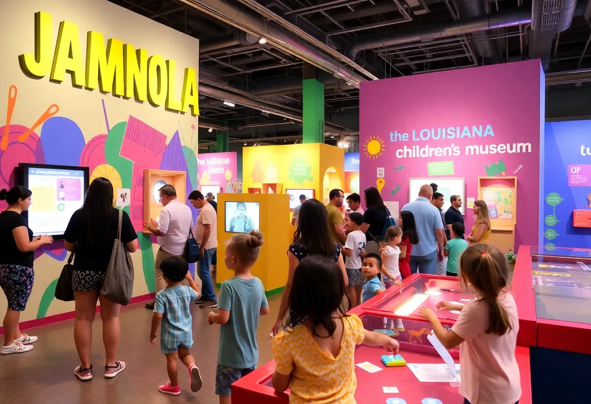 Families enjoying attractions at JAMNOLA and the Louisiana Children’s Museum