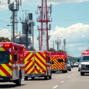 Emergency vehicles responding in Louisiana after 911 service restoration
