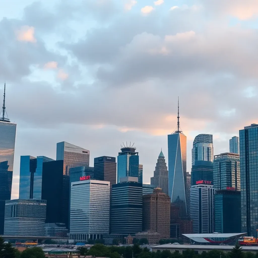 City skyline showcasing economic vitality and success