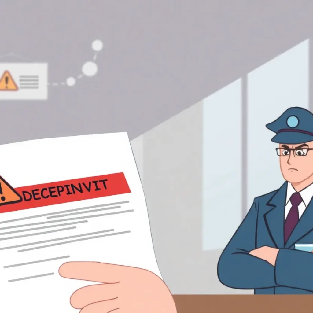 A depiction of fraudulent communication targeting Louisiana businesses