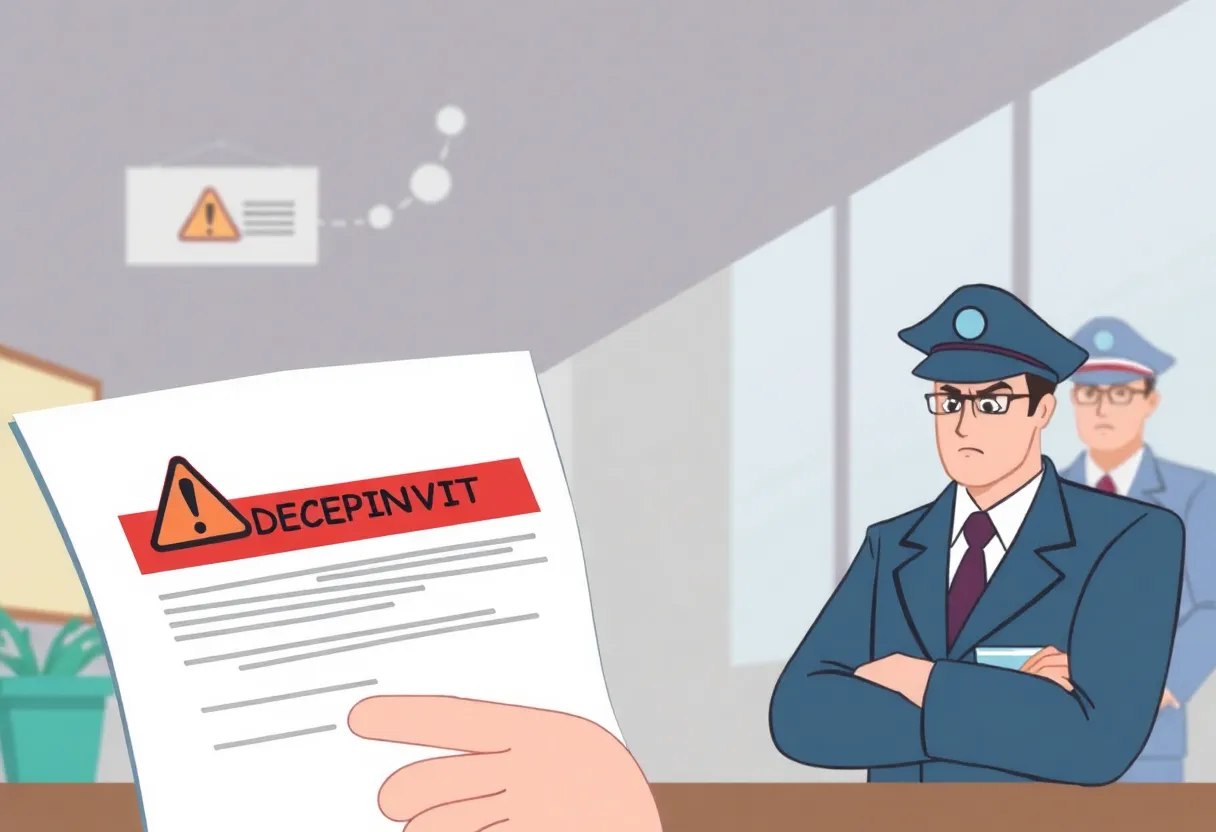 A depiction of fraudulent communication targeting Louisiana businesses